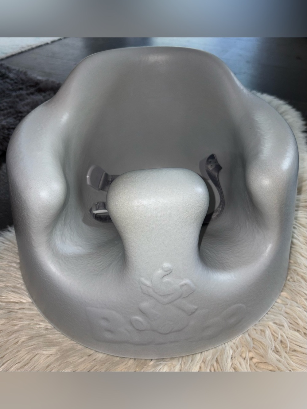 Bumbo Infant Floor Seat Baby Sit Up Play Chair with Adjustable Harness Cool Gray